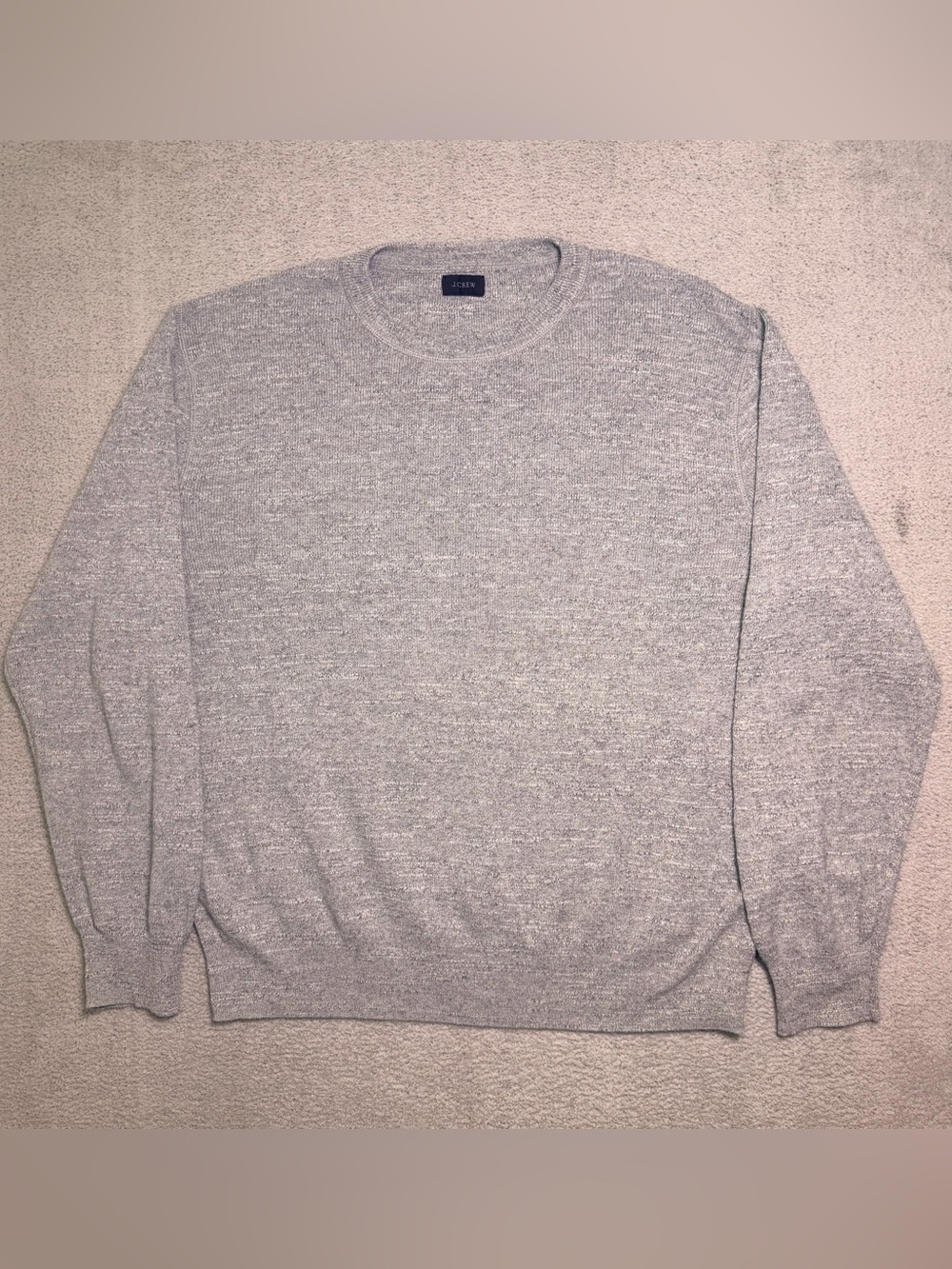 J. crew Sweater Men’s Large Blank Heather Gray Cotton Knit Crewneck Re Imagined